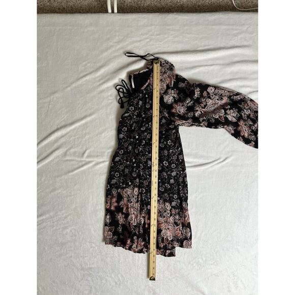 Free People Women's Lucky Loosey Swing Dress Size M Black Multicolor Floral Boho - Picture 7 of 7